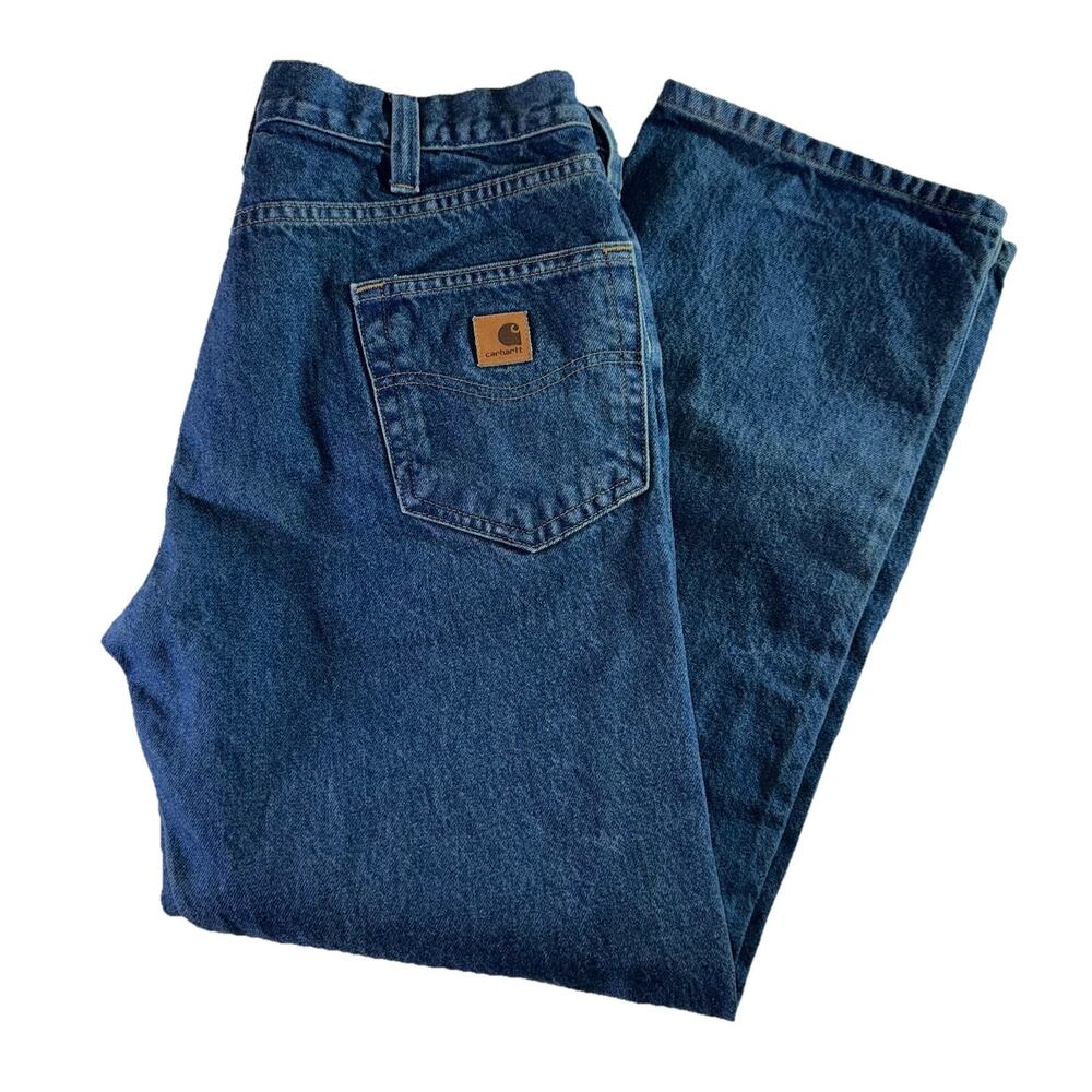Carhartt Men's Jeans Relaxed Fit Straight Leg Size 36x30 100% Cotton Workwear